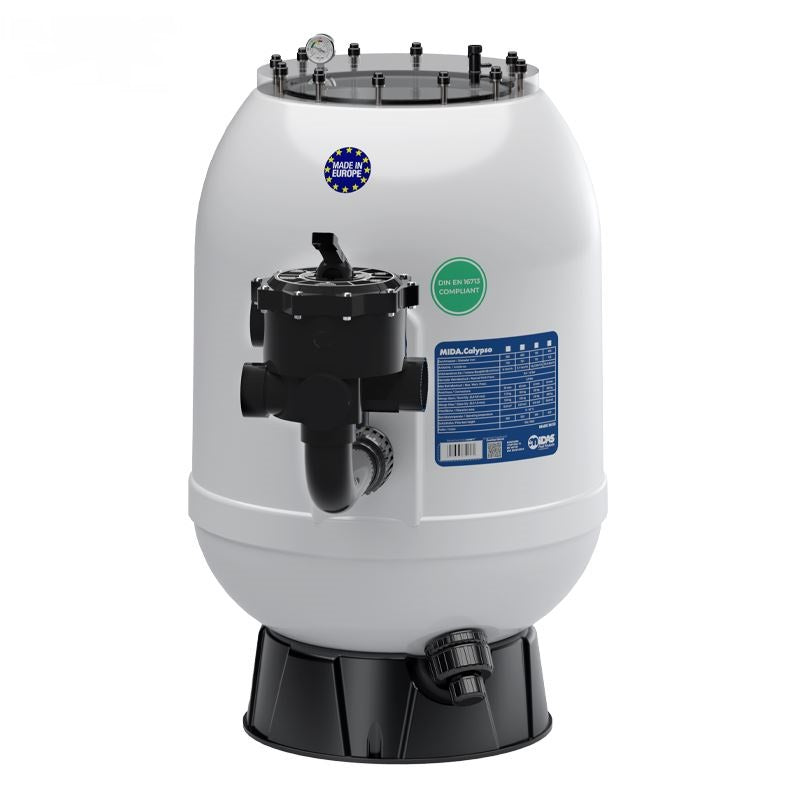 MIDA.Calypso GFK Filter Ø500 mit 1 1/2" 6-Wege Ventil & Verrohrung